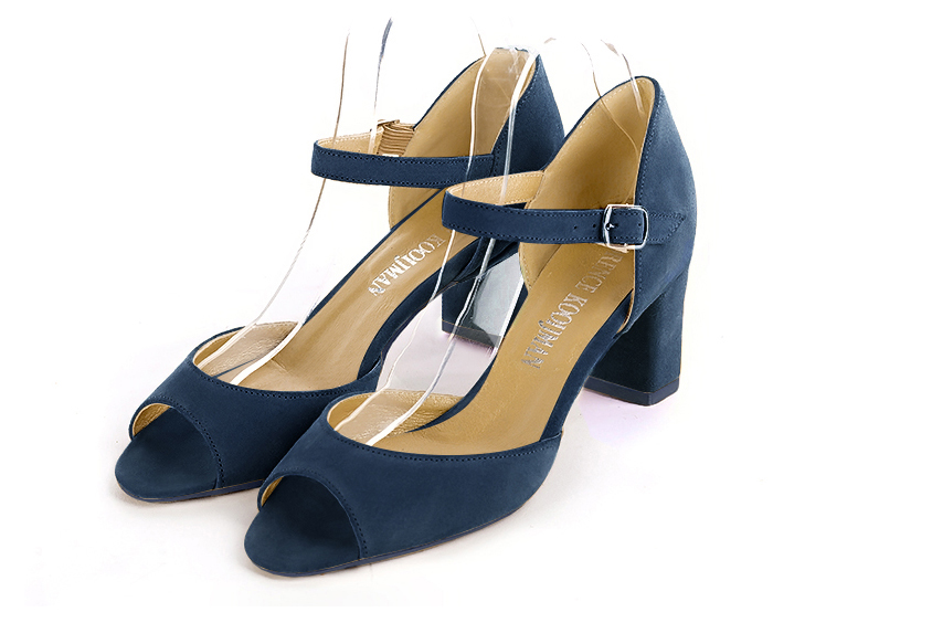 French elegance and refinement for these navy blue closed back dress sandals, with an instep strap, 
                available in many subtle leather and colour combinations. Practical and elegant, this pretty sandal will be perfect for any occasion.
To be adapted to your needs and desires.  
                Matching clutches for parties, ceremonies and weddings.   
                You can customize these sandals to perfectly match your tastes or needs, and have a unique model.  
                Choice of leathers, colours, knots and heels. 
                Wide range of materials and shades carefully chosen.  
                Rich collection of flat, low, mid and high heels.  
                Small and large shoe sizes - Florence KOOIJMAN